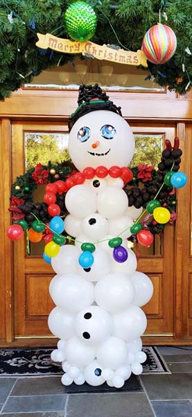 Balloonatics cheerful six foot tall snowman with to serve as an excellent entrance decoration