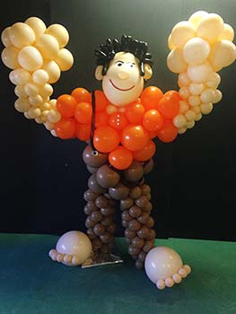 Six foot tall sculpture of muscular Wreck it Ralph.