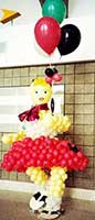 A lifesize 50's rocker girle balloon sculpture