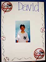 Foamcore name board for a Bar Mitzvah with a baseball theme